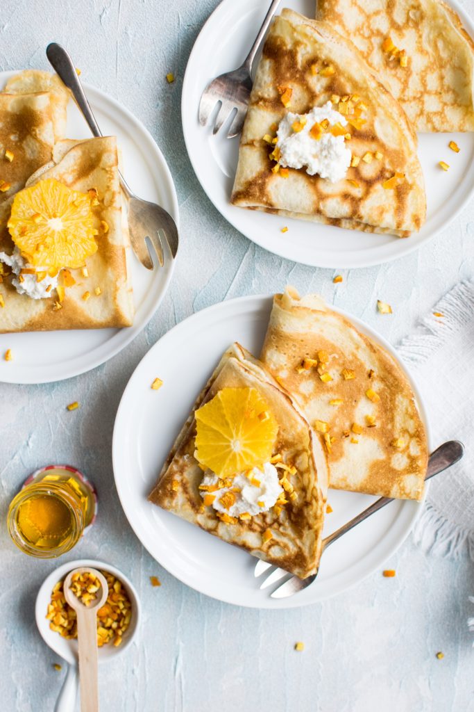 Pancakes on plates for Pancake day